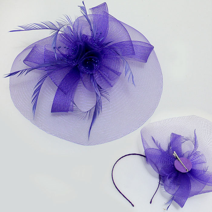 iLLASPARKZ Feather Accented Floral Veil Fascinator