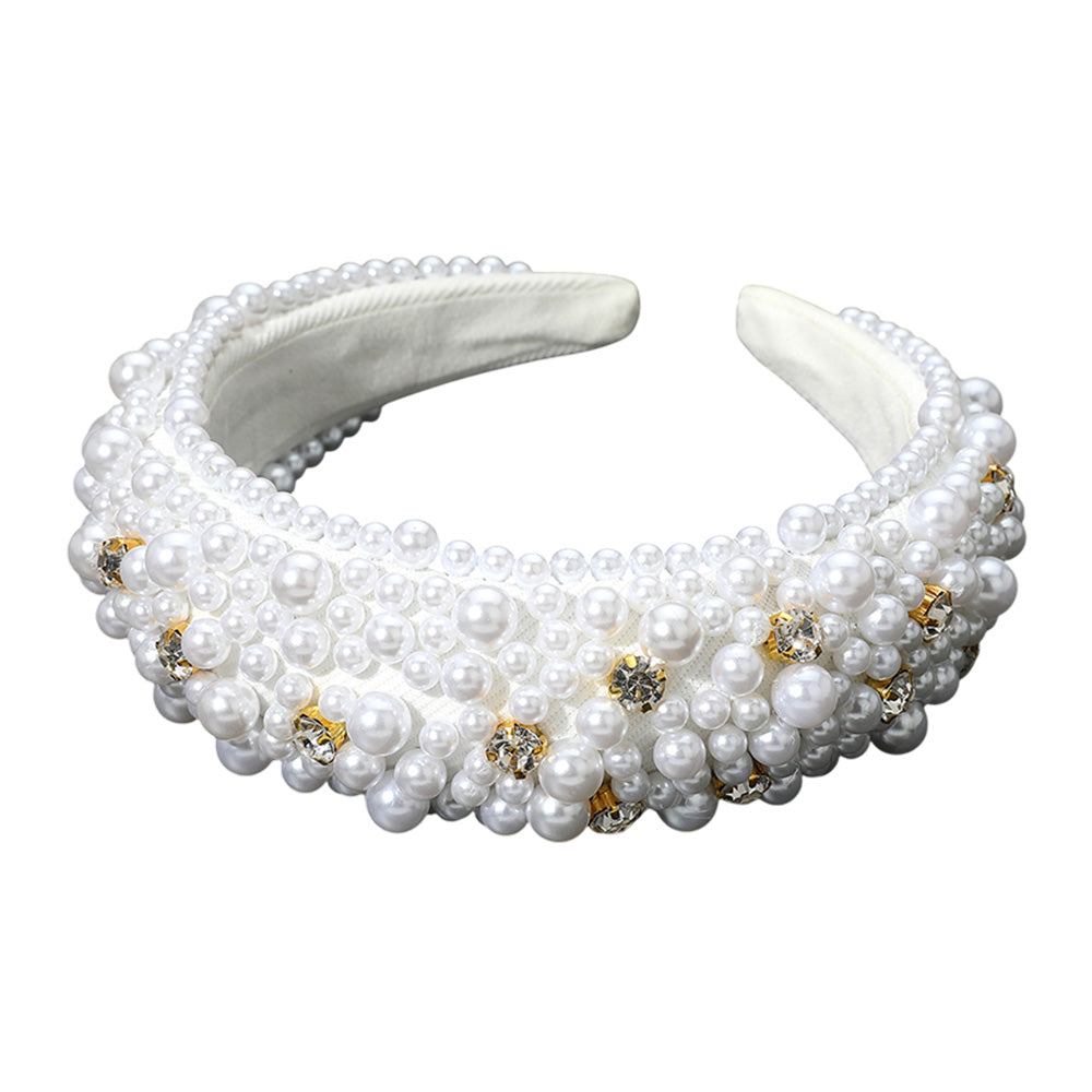 iLLASPARKZ Stone Cluster Pearl Embellished Headband