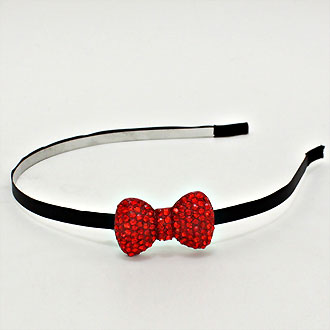 iLLASPARKZ Red Crystal Pave Bow Headband