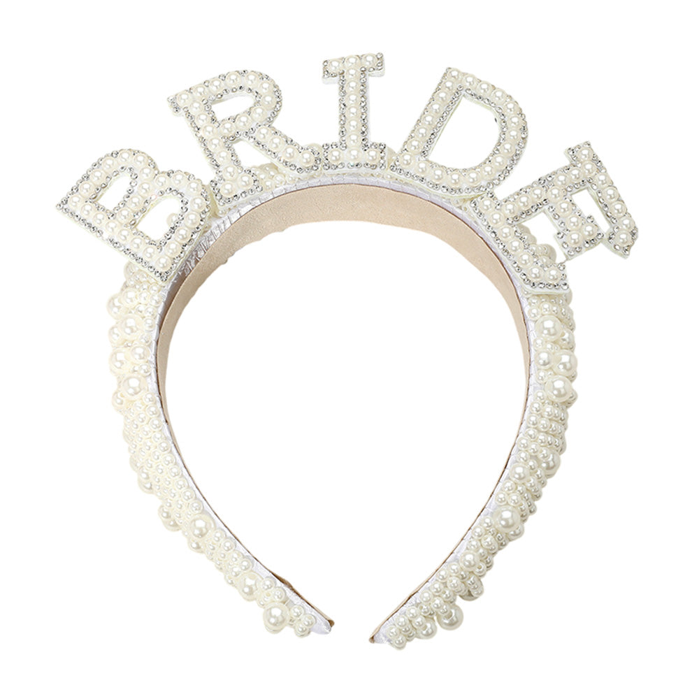 iLLASPARKZ Pearl BRIDE Message Pointed Headband