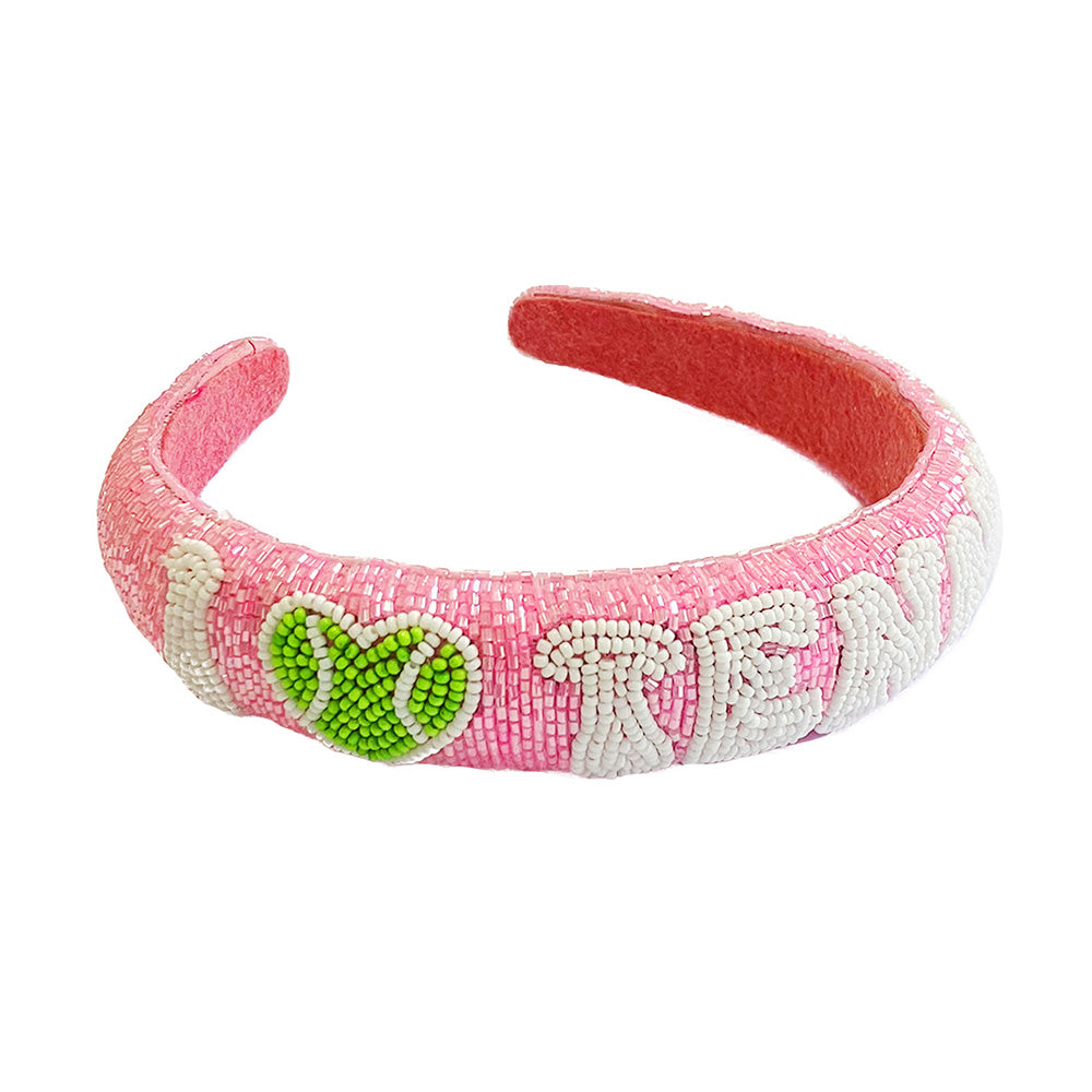 iLLASPARKZ TENNIS Message Seed Beaded Headband
