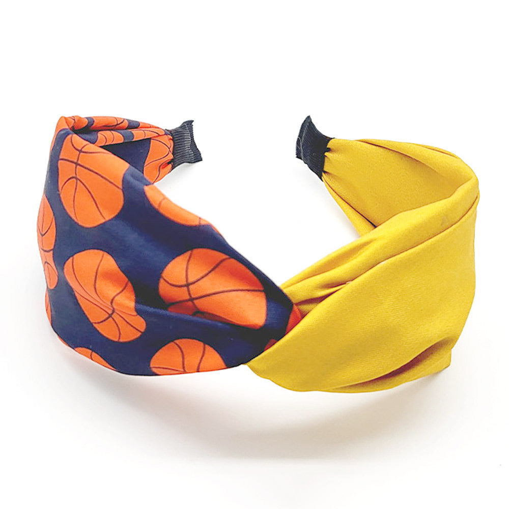 iLLASPARKZ Game Day Basketball Patterned Twisted Headband