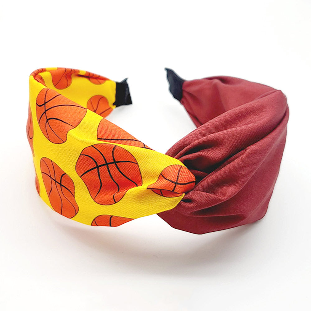iLLASPARKZ Game Day Basketball Patterned Twisted Headband