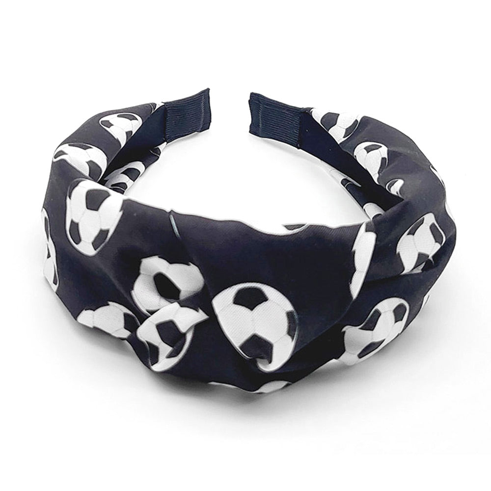 iLLASPARKZ Game Day Soccer Patterned Knot Burnout Headband