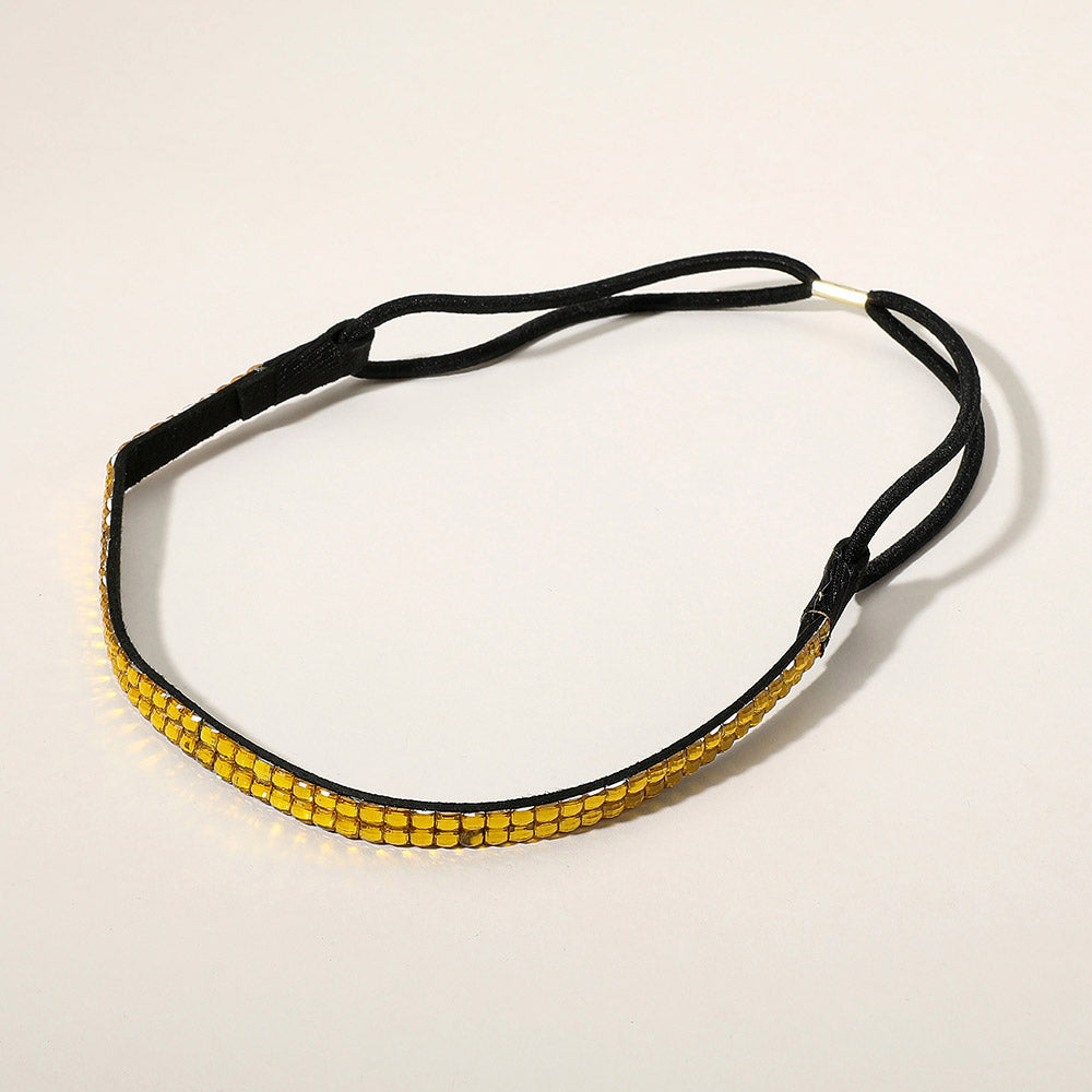 iLLASPARKZ 2-Row Bling Square Stone Stretch Headband
