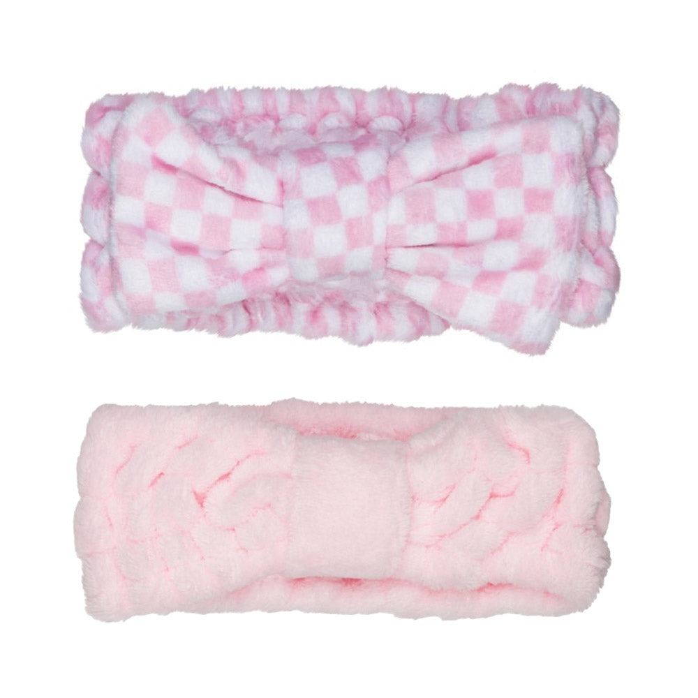 iLLASPARKZ 2PCS -Checkerboard Patterned Facial Headband Set