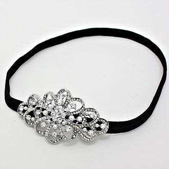 iLLASPARKZ Crystal Pearl Flower Stretchable Headband
