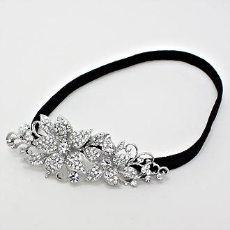 iLLASPARKZ Crystal Flower Leaf Stretchable Headband