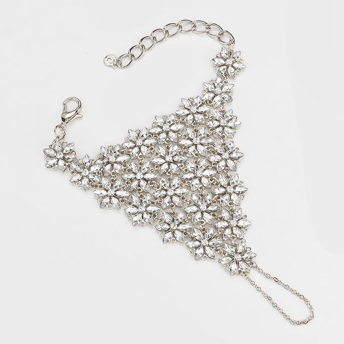 Flower Crystal Cluster Hand Chain