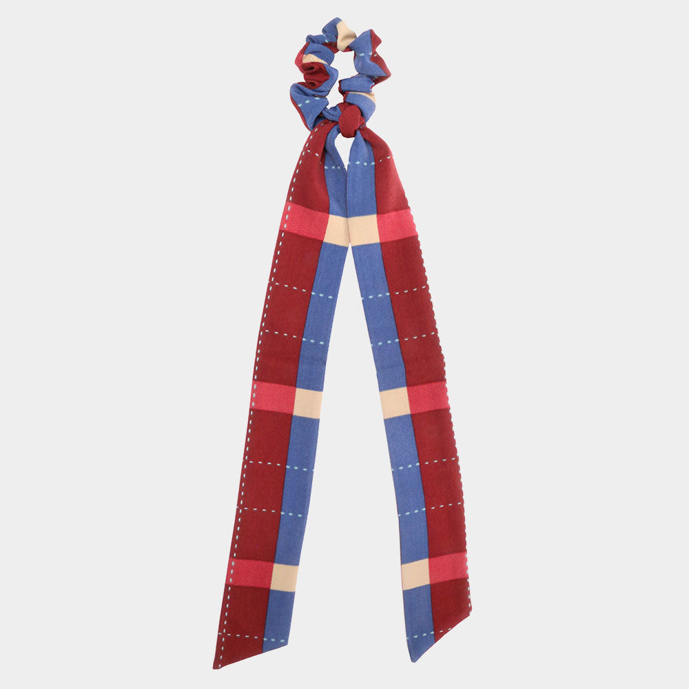 iLLASPARKZ Plaid Check Scarf Pony Hairband