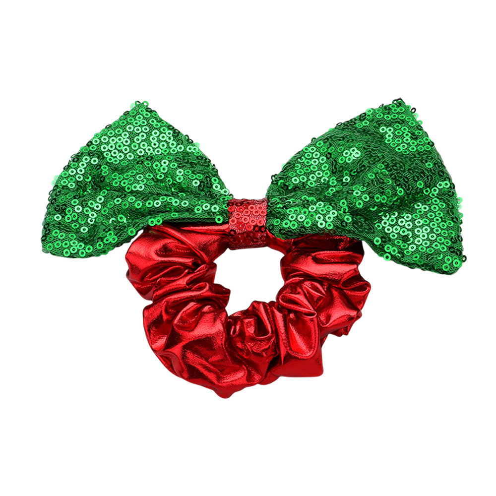 iLLASPARKZ Sequin Christmas Bow Scrunchie Hairband