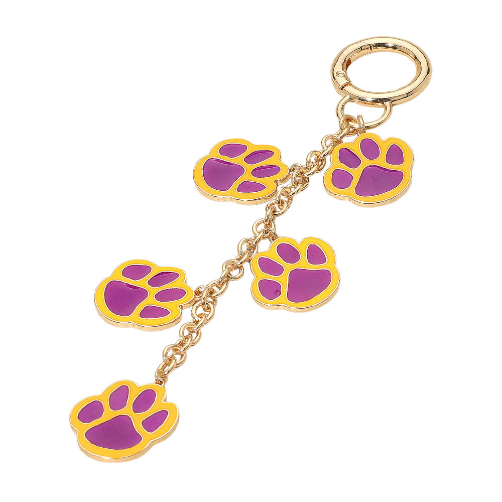 iLLASPARKZ GAME DAY Football Themed Paw Charm Dangle Keychain / Bag Charm