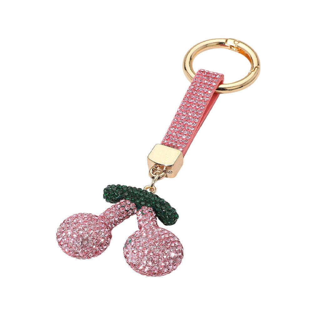 iLLASPARKZ Bling Studded Cherry Keychain / Bag Charm