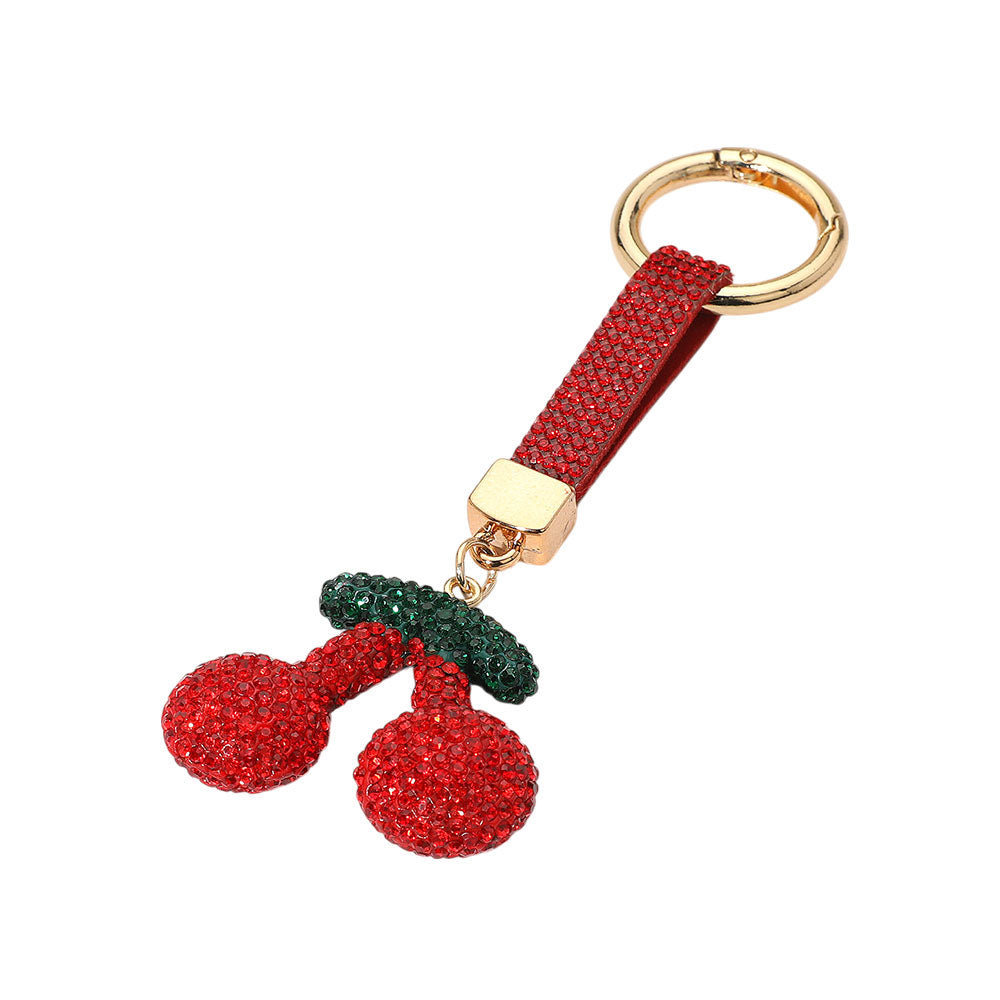 iLLASPARKZ Bling Studded Cherry Keychain / Bag Charm