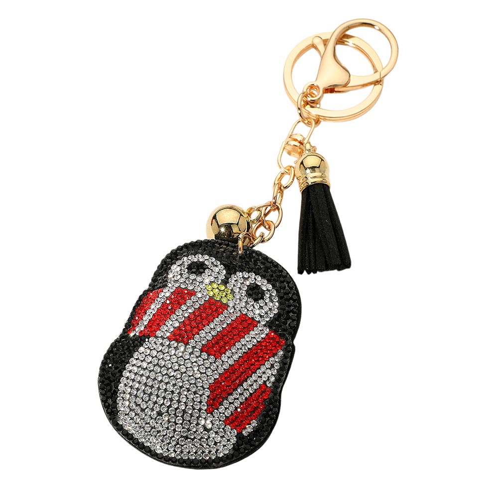 iLLASPARKZ Bling Studded Holiday Penguin Tassel Keychain / Bag Charm