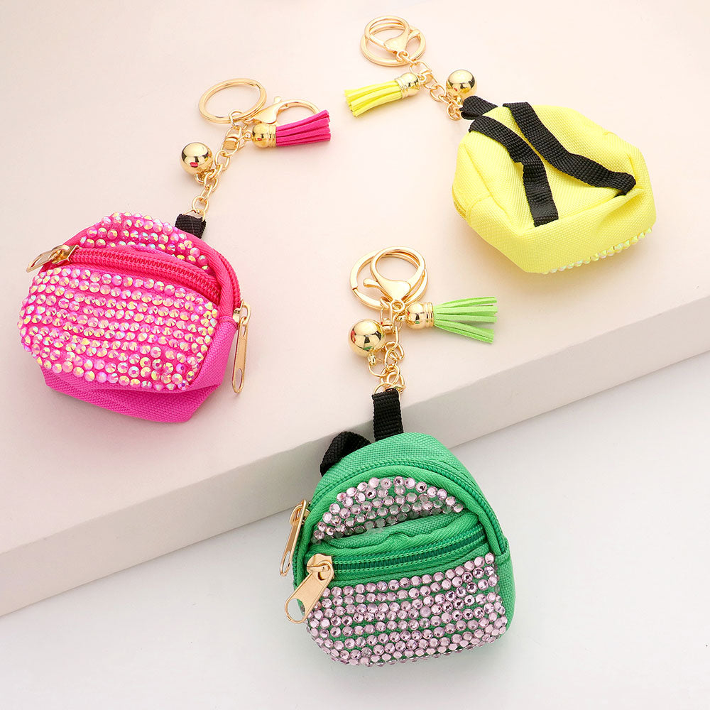iLLASPARKZ Studded Backpack Bag Tassel Keychain