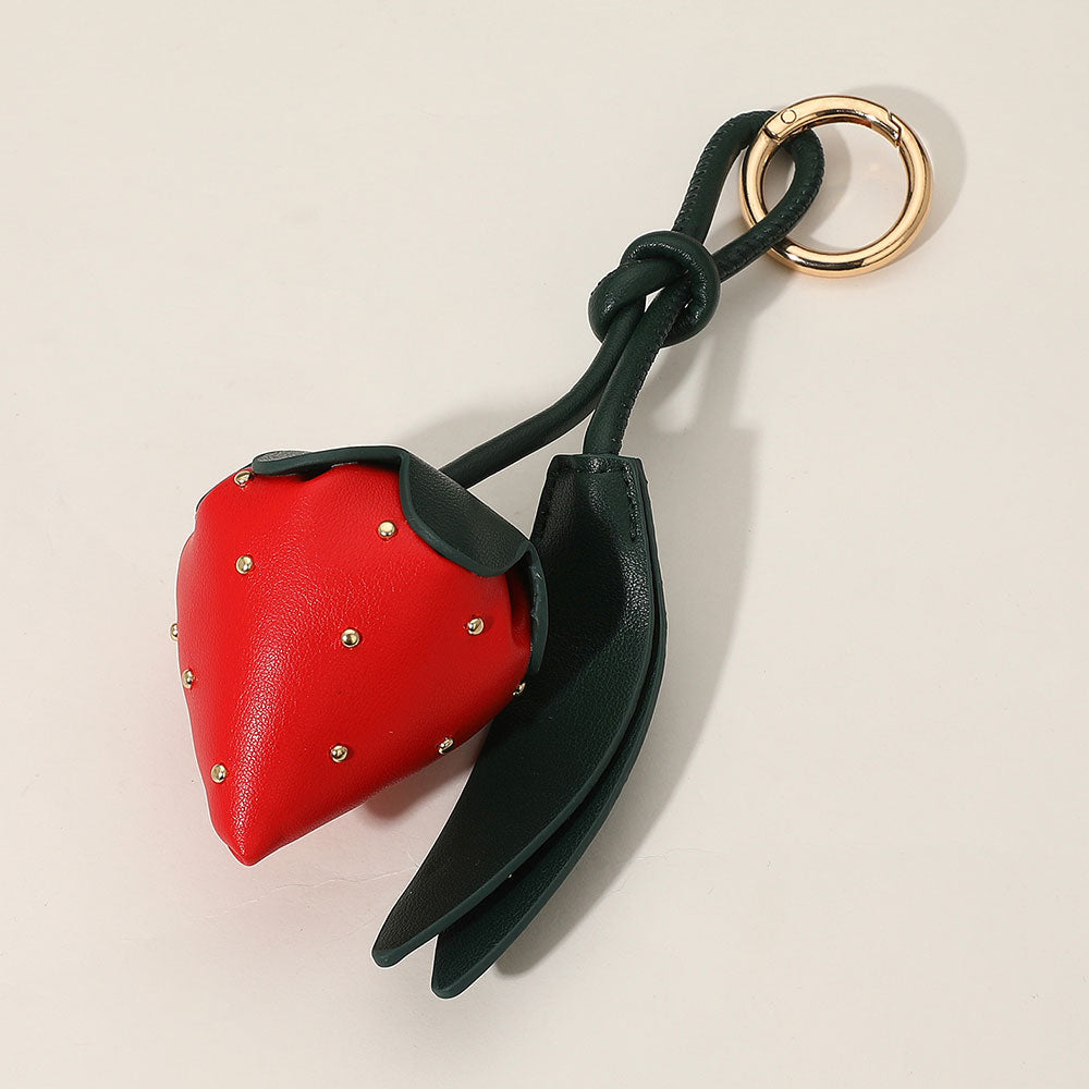 iLLASPARKZ Faux Leather Strawberry Keychain / Bag Charm