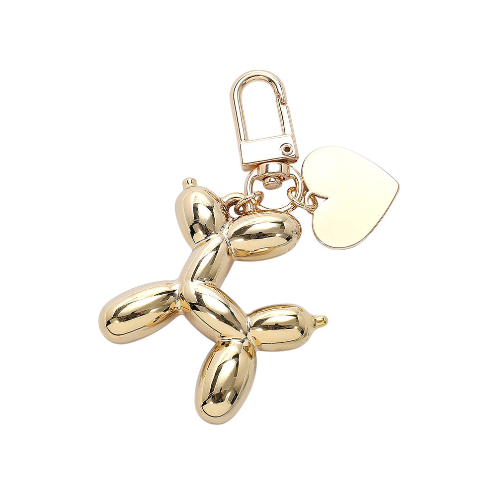 iLLASPARKZ Metal Balloon Dog Heart Keychain / Bag Charm