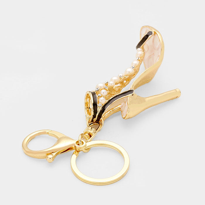 iLLASPARKZ Stone & Pearl Stiletto Heel Keychain