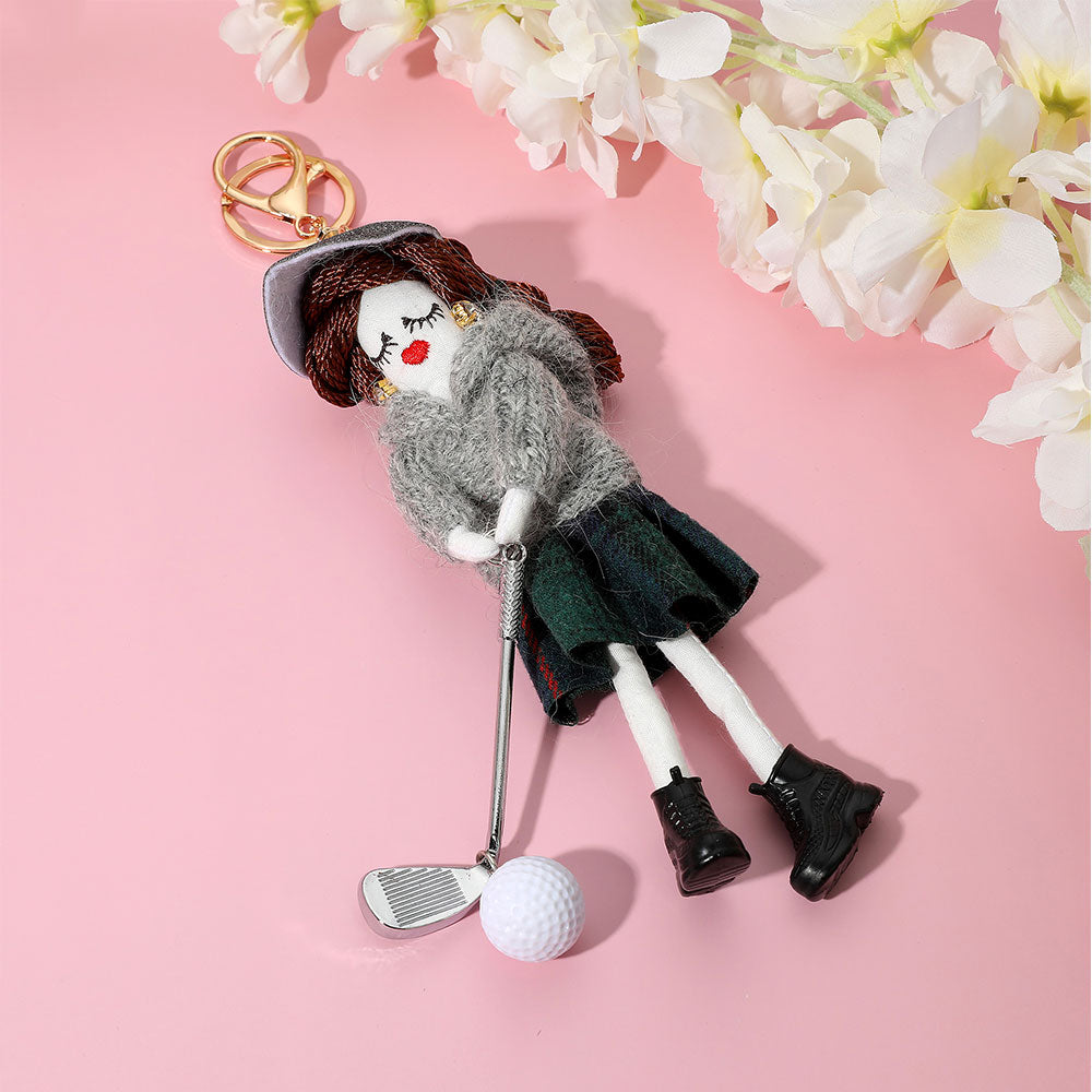 iLLASPARKZ Elegant Golf Girl Doll Keychain / Bag Charm