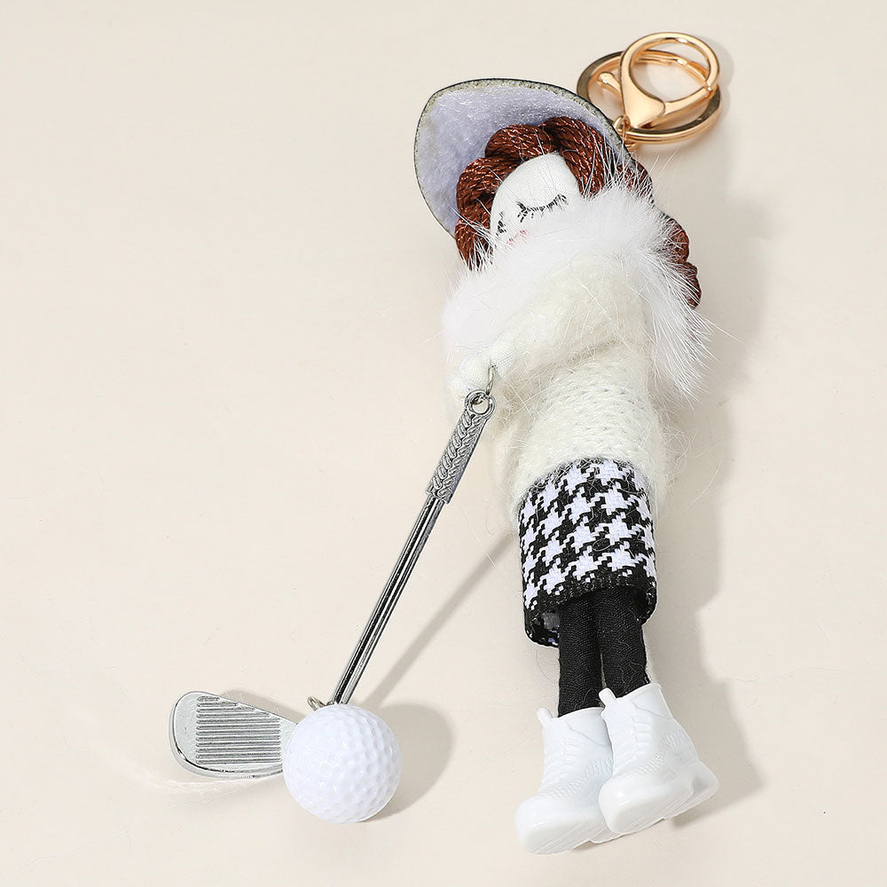iLLASPARKZ Stylish Golf Girl Doll Keychain / Bag Charm