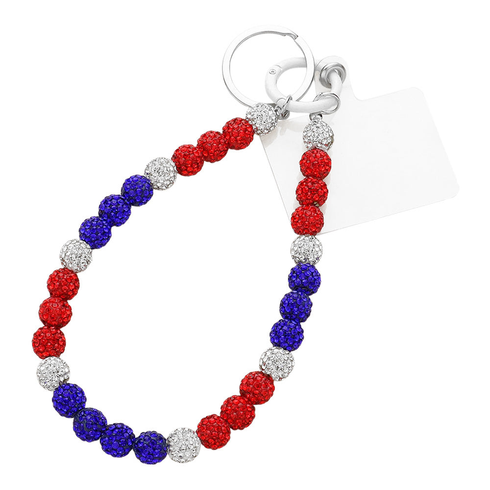 iLLASPARKZ Shamballa Ball Beaded Keychain / Phone Charm Wrist Strap