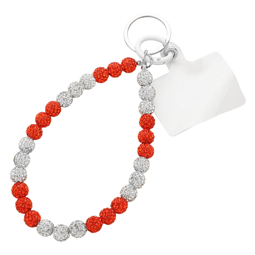 iLLASPARKZ Shamballa Ball Beaded Keychain / Phone Charm Wrist Strap