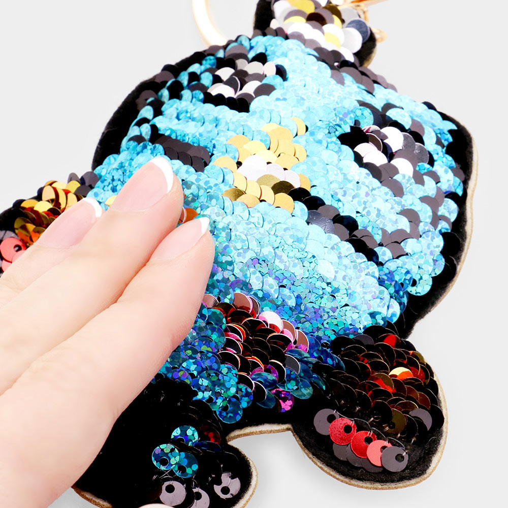 iLLASPARKZ Flip Sequin Owl Plush Keychain