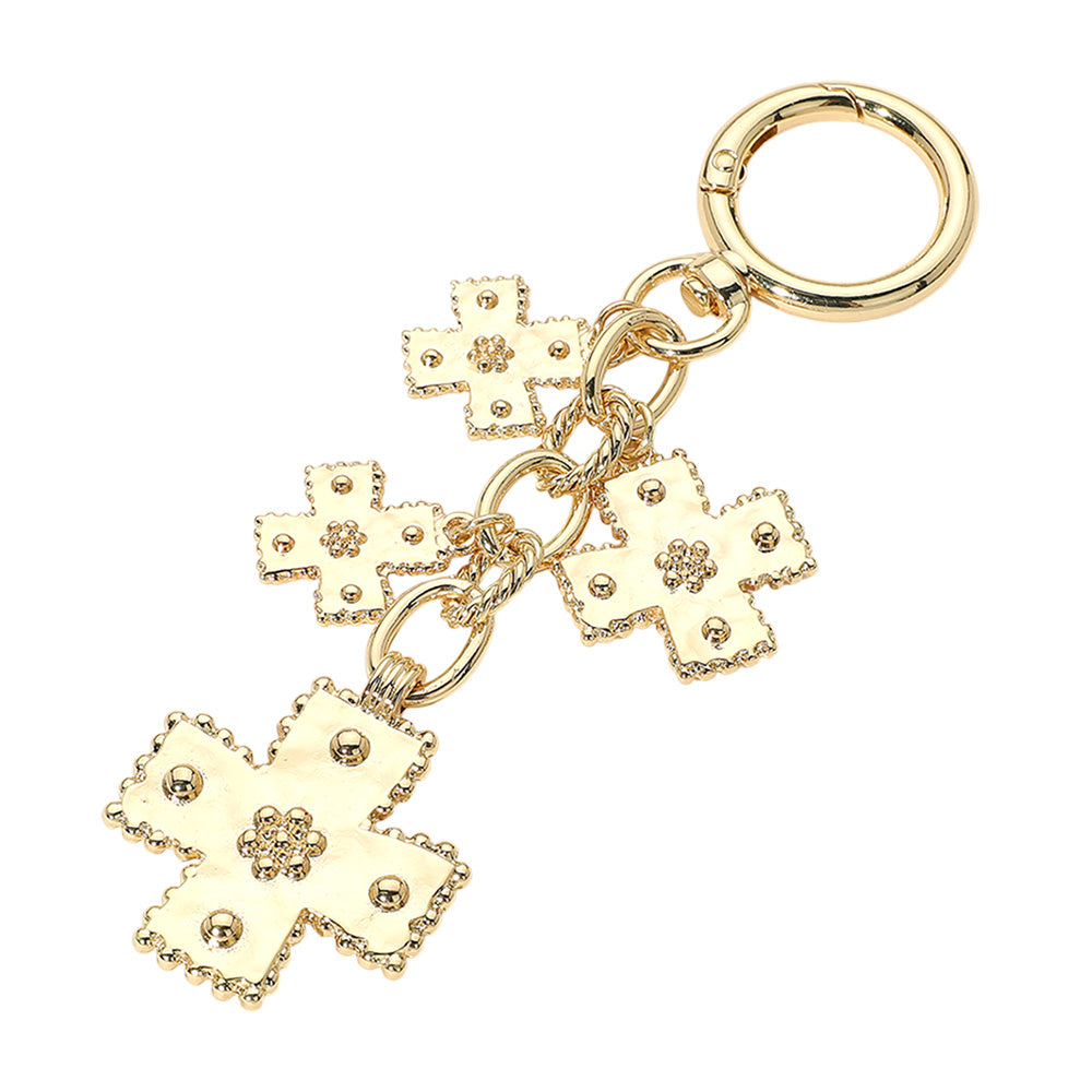 iLLASPARKZ Multi Metal Cross Drop Charm Keychain / Bag Charm
