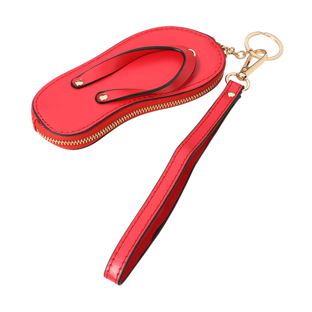 iLLASPARKZ Faux Leather Flip-flop Mini Wristlet Keychain / Bag Charm / Coin Purse