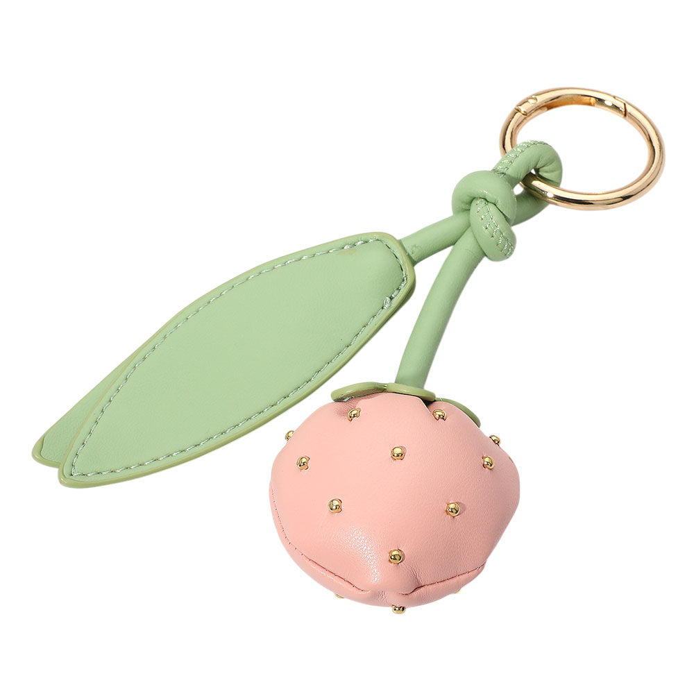 iLLASPARKZ Faux Leather Plush Strawberry Keychain / Bag Charm