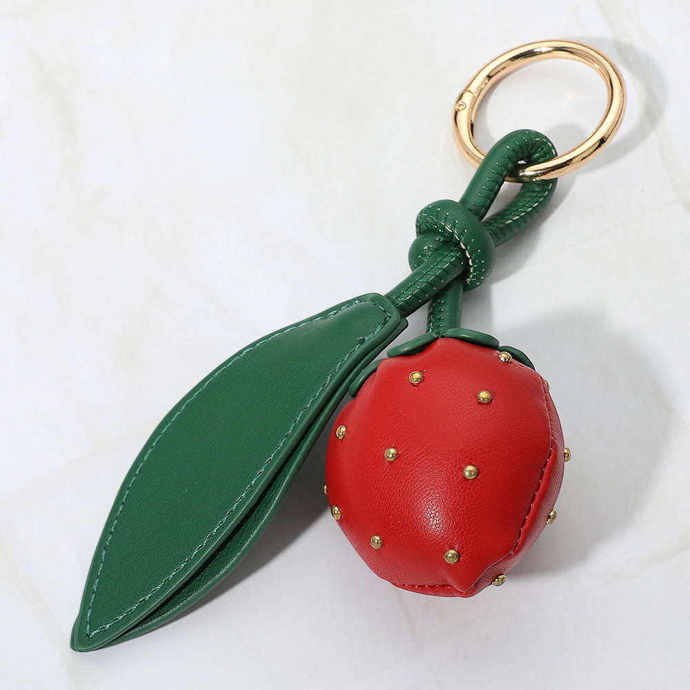 iLLASPARKZ Faux Leather Plush Strawberry Keychain / Bag Charm