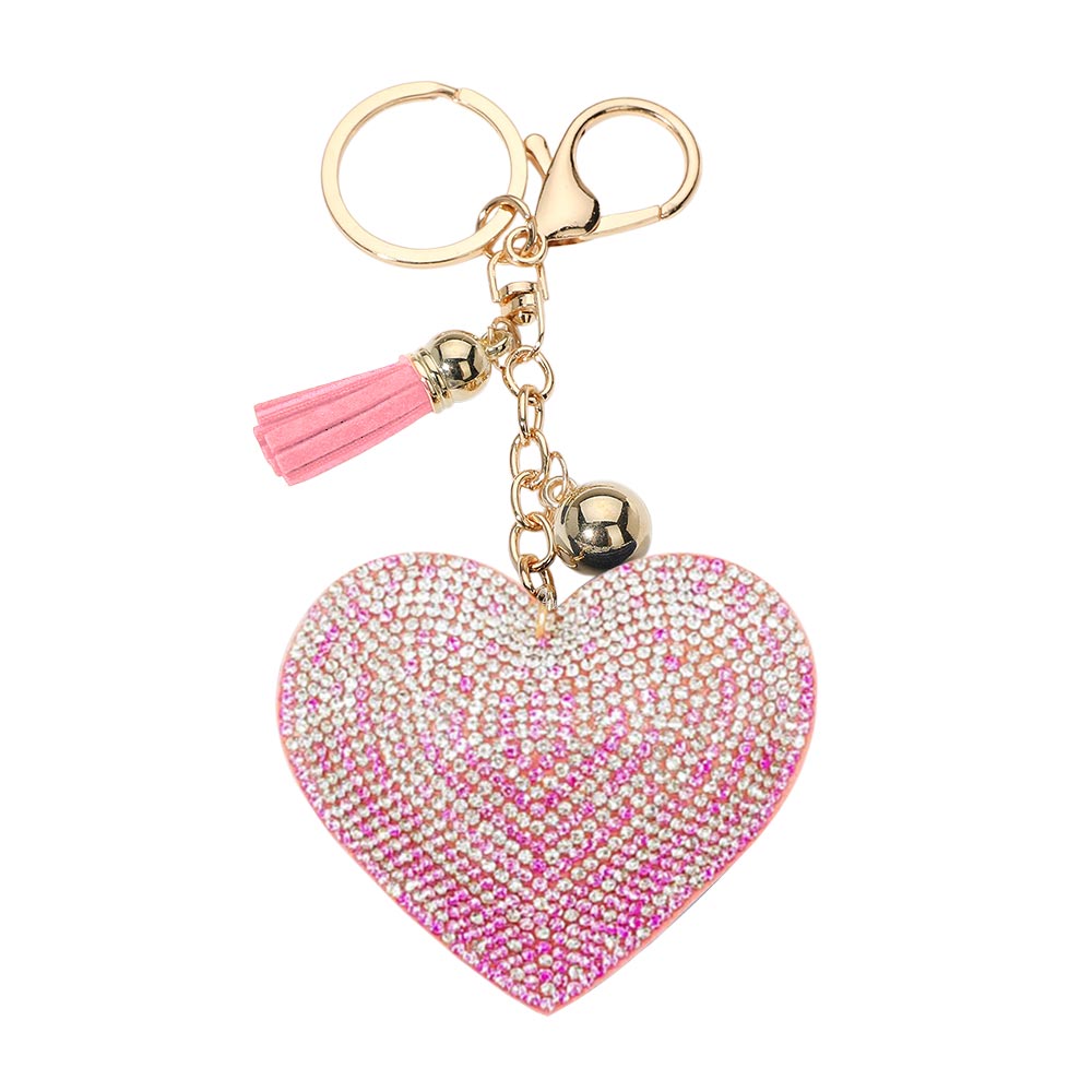 iLLASPARKZ Bling Heart Tassel Keychain