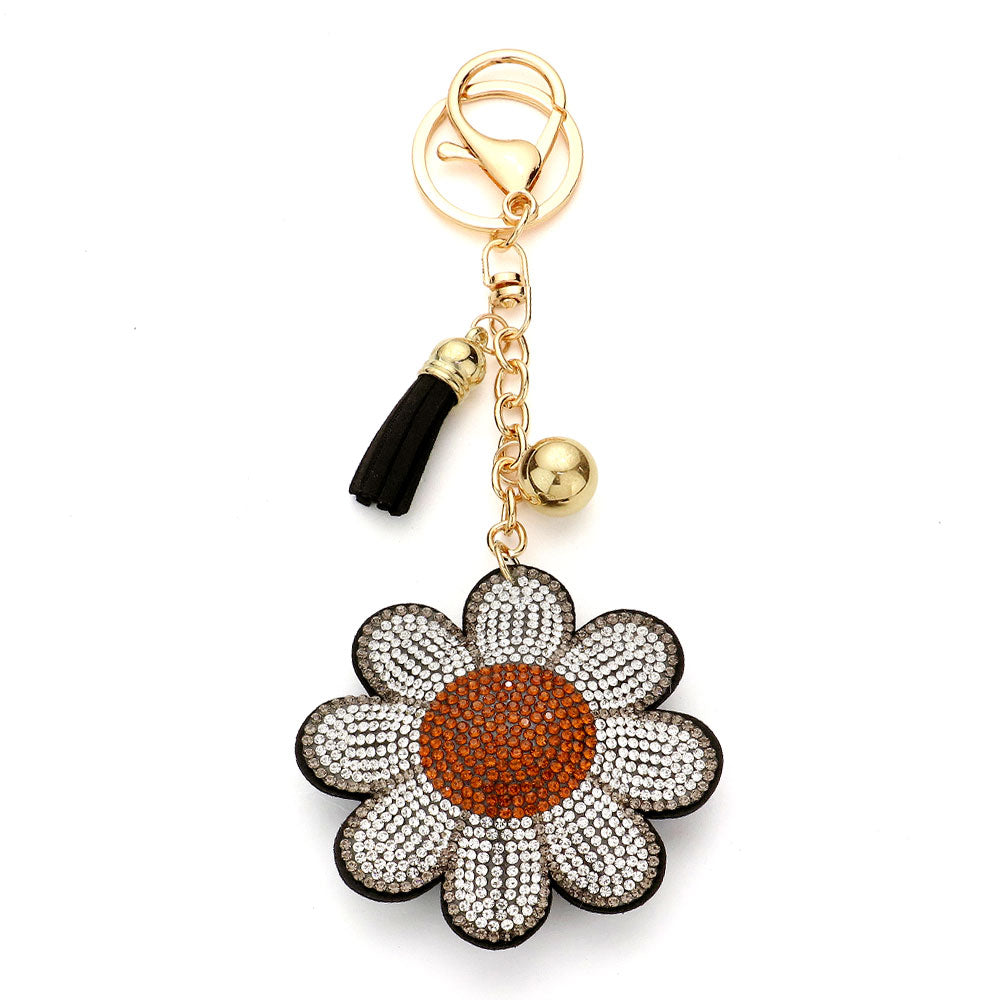 iLLASPARKZ Bling Daisy Flower Tassel Keychain