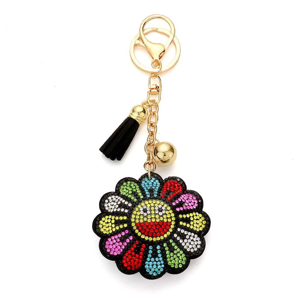 iLLASPARKZ Bling Smile Flower Tassel Keychain