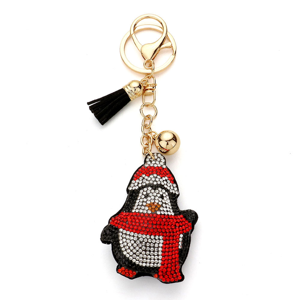 iLLASPARKZ Bling Santa Hat Penguin Tassel Keychain