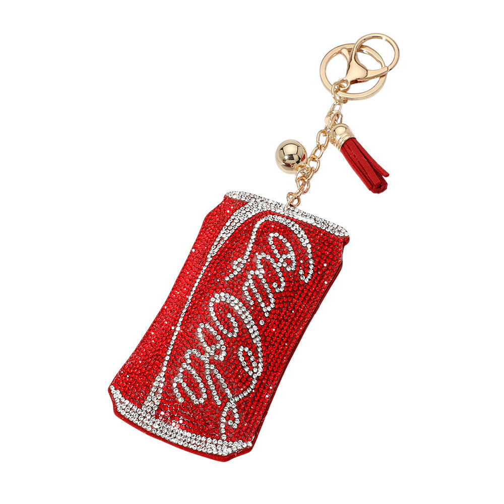 iLLASPARKZ Bling Studded Cola Coke Can Tassel Keychain