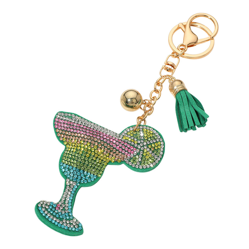iLLASPARKZ Bling Studded Margarita Glass Keychain / Bag Charm