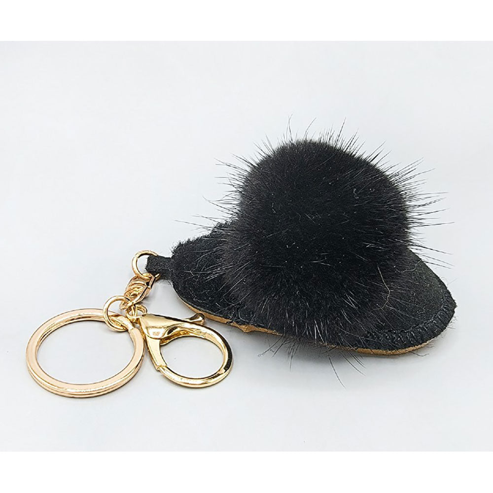 iLLASPARKZ Faux Fur Pom Pom Pointed Slipper Keychain