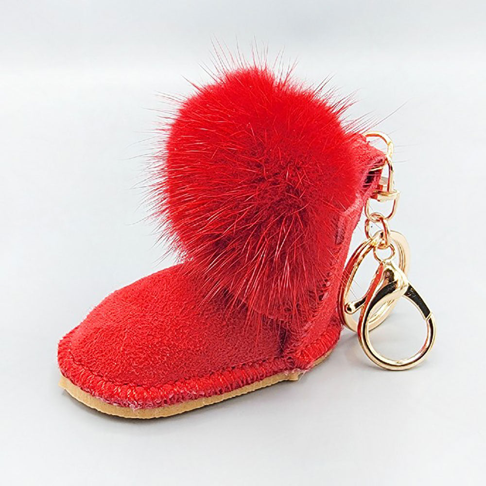 iLLASPARKZ Faux Fur Pom Pom Boot Keychain