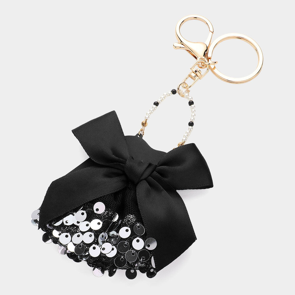iLLASPARKZ Resin Jacket Pointed Sequin Bow Keychain