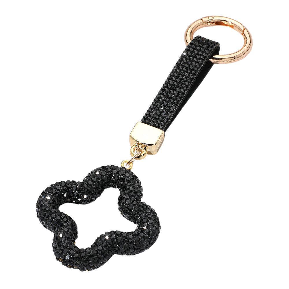 iLLASPARKZ Bling Studded Quatrefoil Keychain / Bag Charm