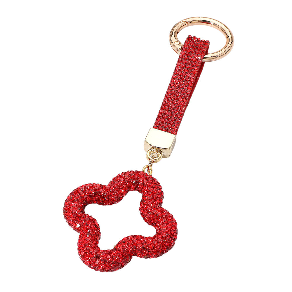 iLLASPARKZ Bling Studded Quatrefoil Keychain / Bag Charm