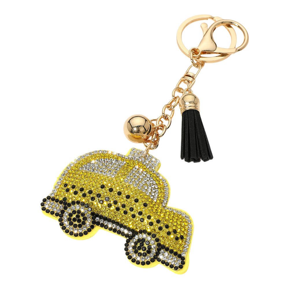 iLLASPARKZ Bling Studded Yellow Cab Keychain / Bag Charm
