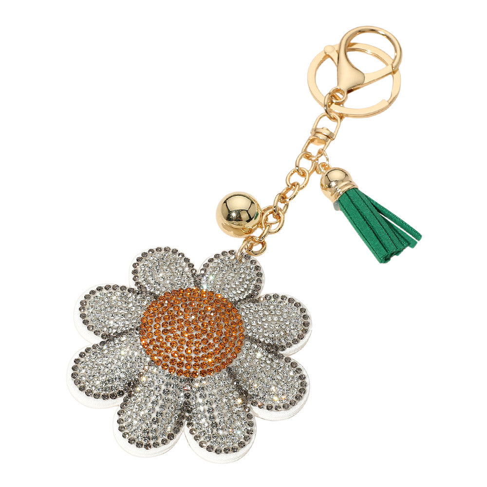 iLLASPARKZ Bling Studded Daisy Flower Keychain / Bag Charm