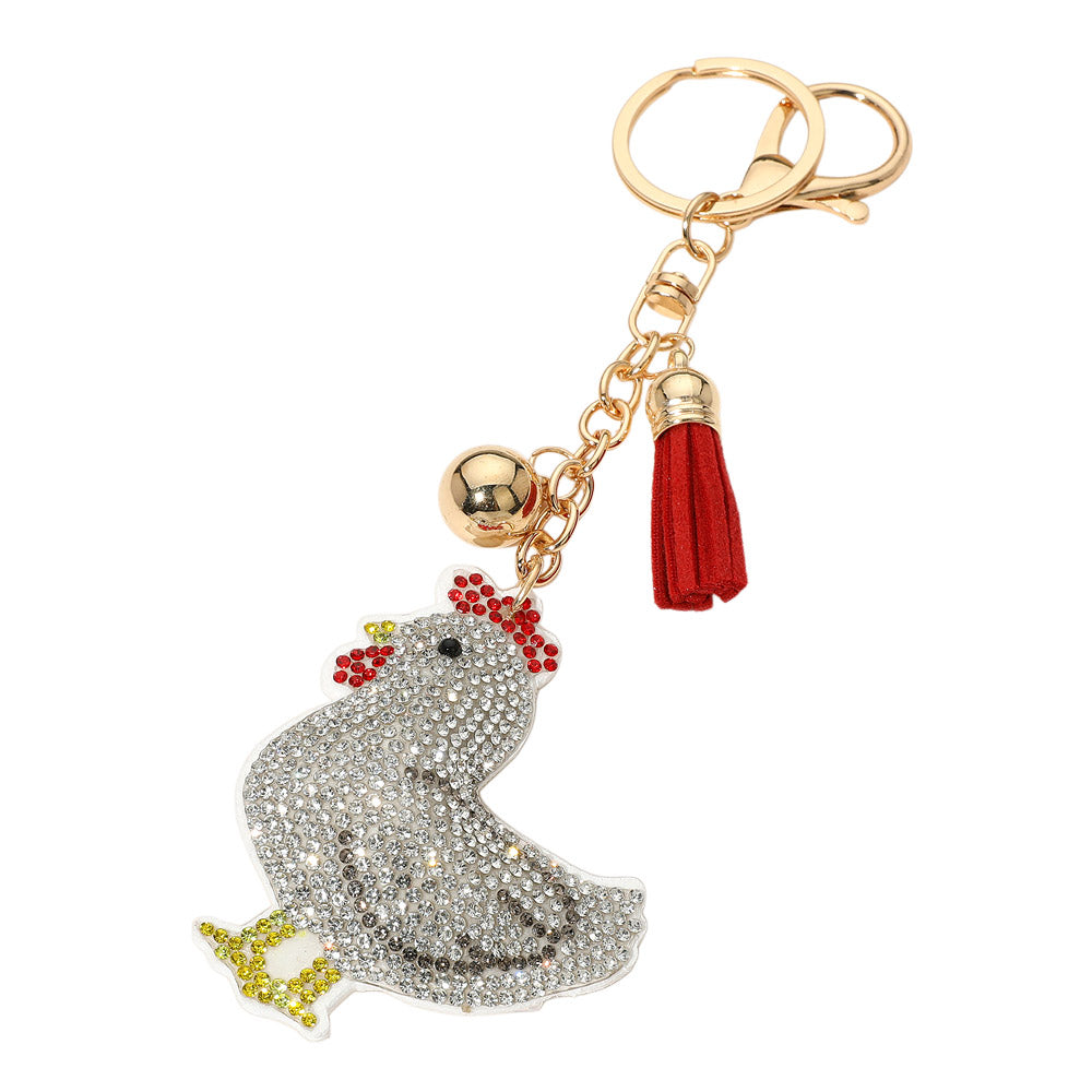 iLLASPARKZ Bling Studded Chicken Keychain / Bag Charm