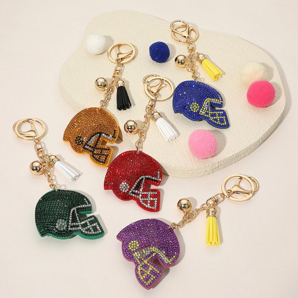 iLLASPARKZ Bling Studded Football Helmet Keychain / Bag Charm