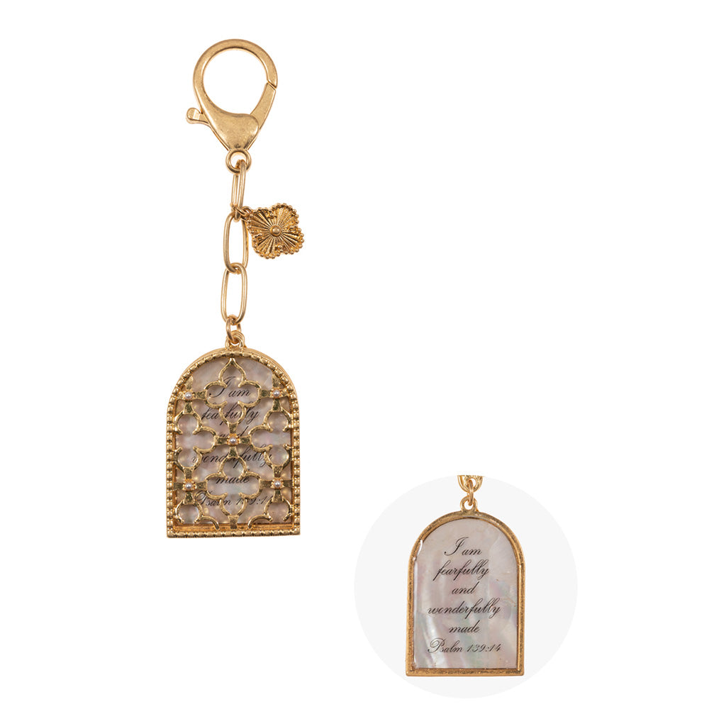 iLLASPARKZ Psalm 139 14 Quatrefoil Charm Keychain / Bag Charm