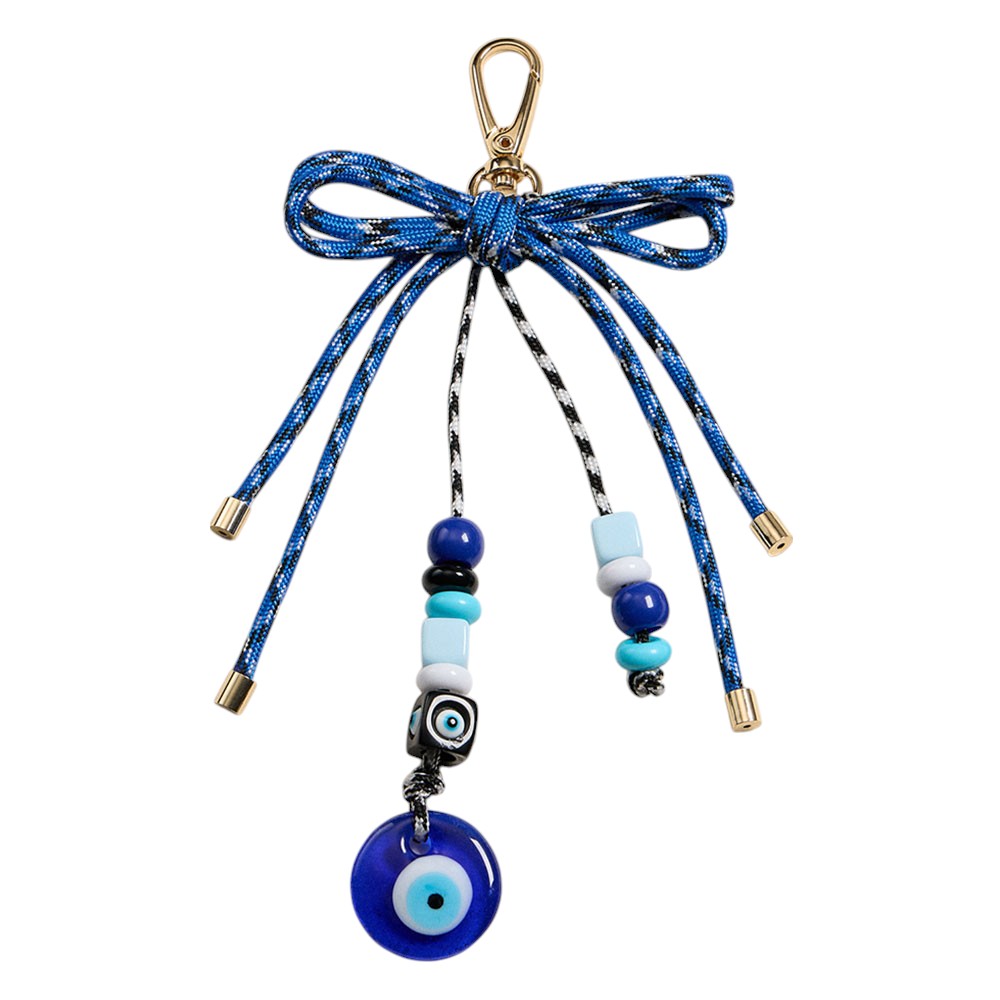 iLLASPARKZ Evil Eye Charm Beaded Drop Bow Accent Keychain / Bag Charm