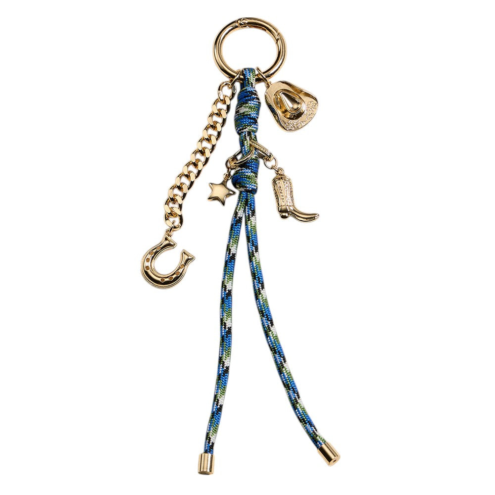 iLLASPARKZ Western Hat Boot Horseshoe Charm Knot Rope Drop Keychain / Bag Charm